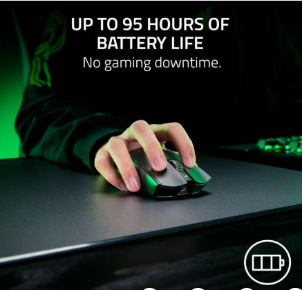 “Razer Viper V3 Pro wireless esports gaming mouse black side view”