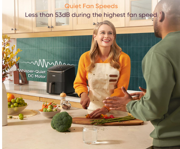cosor air fryer 9 in 1 compact & larg 6 qt premium caramic coastingw