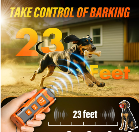 dog bark deterrent device, 3x ultrasonic anti barking, 6 training modes 23 ft range barks no more indoors outdoors behavior correct safe & humane rechargeable compact bark control for 1