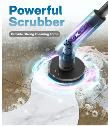 hoto cordless electric spin scrubber, ipx7 full body waterproof bathroom cleaning brush, max 22 in lb4