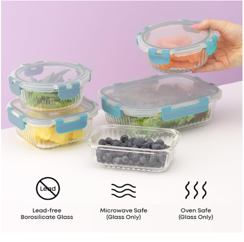 joyjolt 24pc borosilicate glass storage containers with lids 12 airtightfreezer safe food storage containers 5