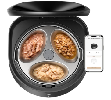 petlibro automatic cat feeder wet food with stainless steel bowl, refrigerated auto cat feeder with semiconductor cooling, 3 fresh meals for 3 days