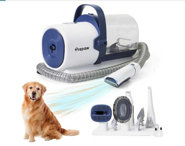 premium pet grooming kit with vacuum, 11000pa suction power, 2.5l dust cup, 7 grooming tools, cordless paw trimmer, nail grinder, large capacity dust cup, whisper operation, usa design 1