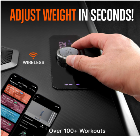 squatz pluto home smart gym, 100 lbs adjustable resistance, all in one digital fitness machine with wifi & bluetooth, compact full body workout equipment for strength training and muscle toning 1