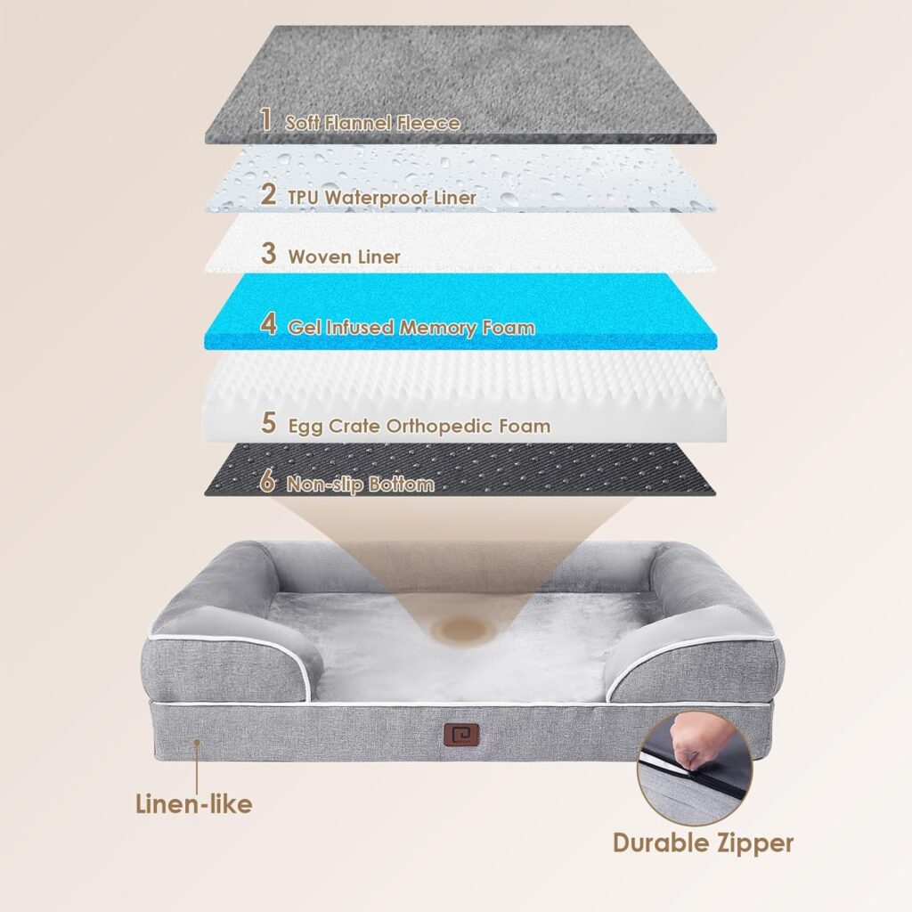 EHEYCIGA Orthopedic Dog Bed large waterproof memory foam for large dogs