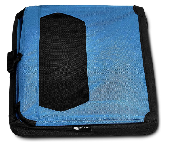 amazon basics folding portable soft pet dog crate carrier kennel, 36 x 24 x 24 inches, blue 8