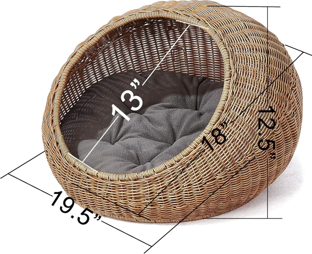 dgarden wicker cat bed dome for medium indoor cats 3 webp