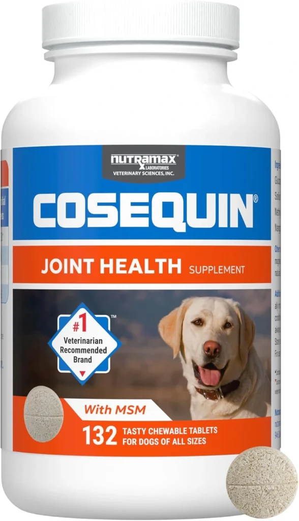 Nutramax Cosequin for Dogs joint supplement supplement bottle with 132 chewable tablets for mobility support