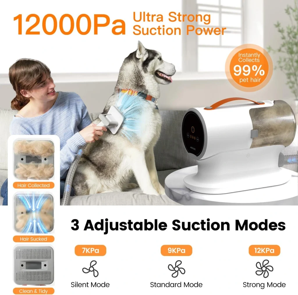 airbrobo dog grooming vacuum kit 12000pa strong pet vacuum 3