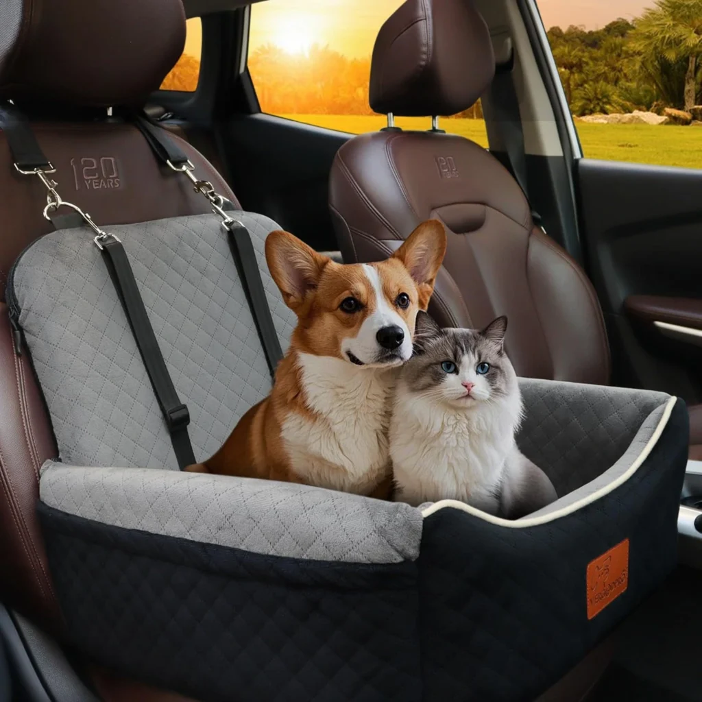 dog car seat bed 2 in 1 for small, medium dogs up to 35 lbs 4