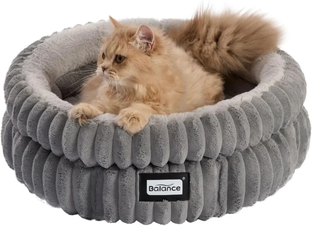 balance cat bed kitten bed washable round cat beds for indoor cats 1