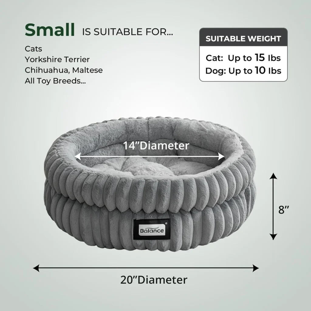 balance cat bed kitten bed washable round cat beds for indoor cats 3