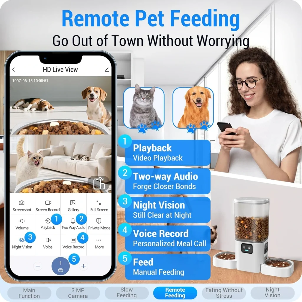 frienhund automatic cat feeder with two hd camera 2