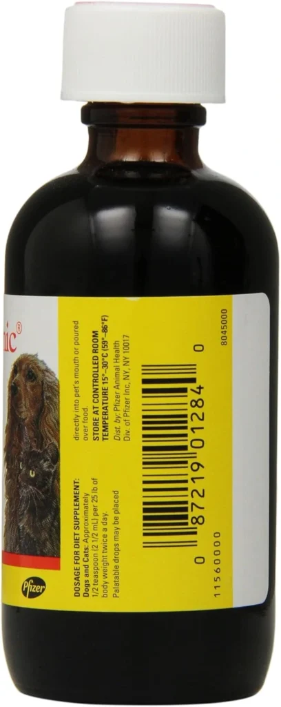 pfizer animale pet tinic vitman mineral supplement for dog and cats 4 ounce 1